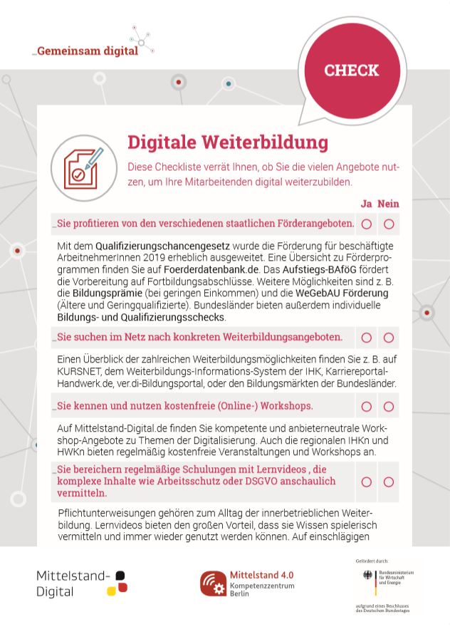 Check: Digitale Weiterbildung