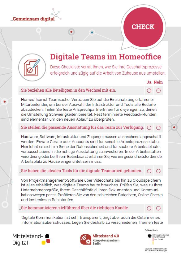 Check: Digitale Teams im Homeoffice