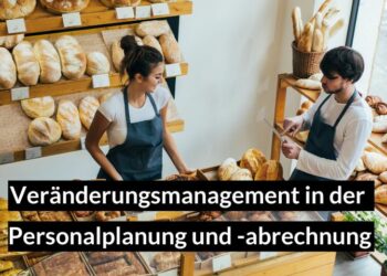 Ein Mann und eine Frau stehen an einem Bäckerei-Tresen