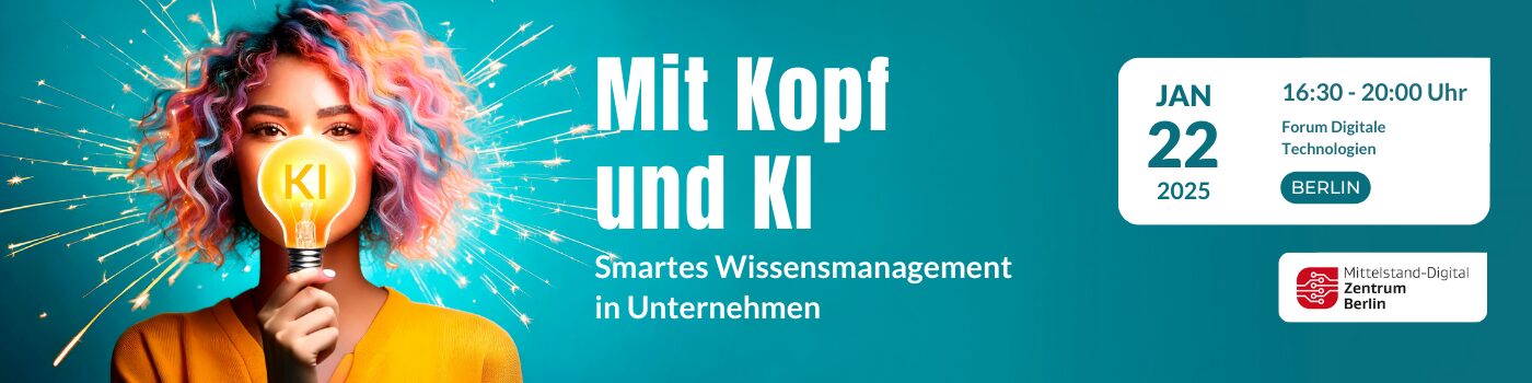 Eventbanner zum Event Mit Kopf und KI - Smartes Wissensmanagement in Unternehmen in Berlin