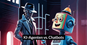 Blogbeitragsbild: Was ist der Unterschied zwischen KI-Agenten und Chatbots