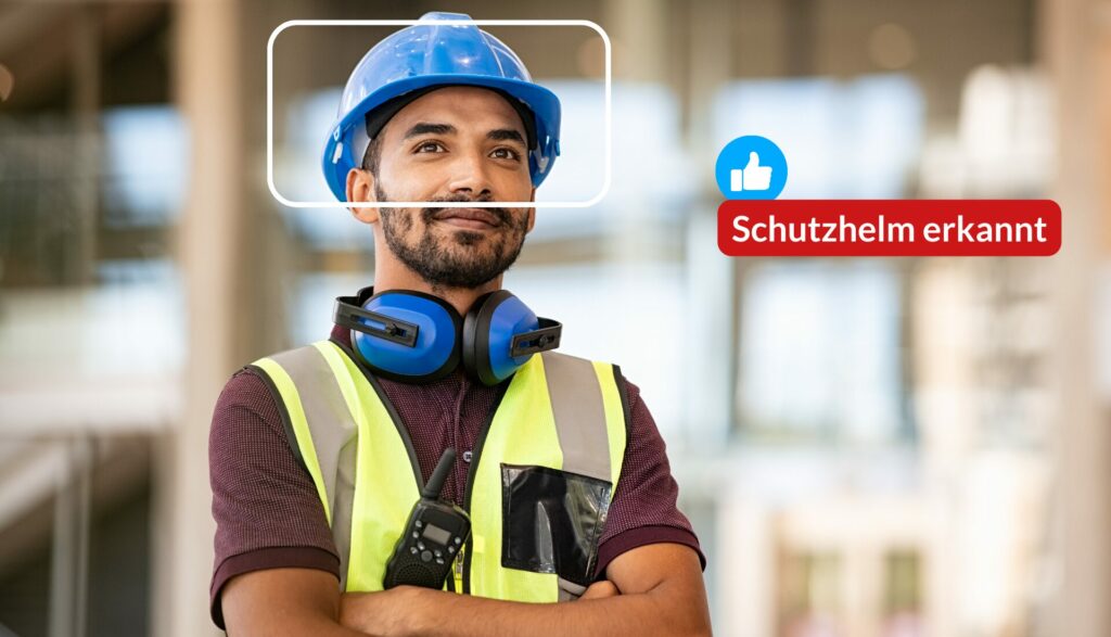 ein KI-Modell erkennt einen Schutzhelm