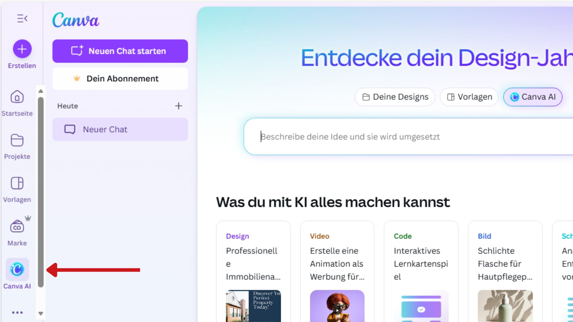 Hier finden Sie die Canva AI zur Erstellung von Weihnachtsbildern